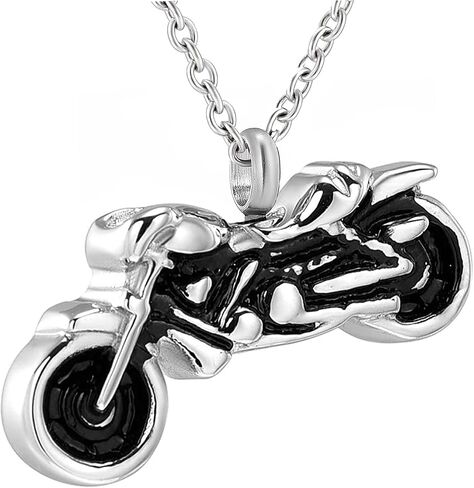 Motorcycle Urn Necklace for Ashes Stainless Steel Keepsake Penadant Locket Memorial Cremation Jewelry for Men Women in Saudi Arabia