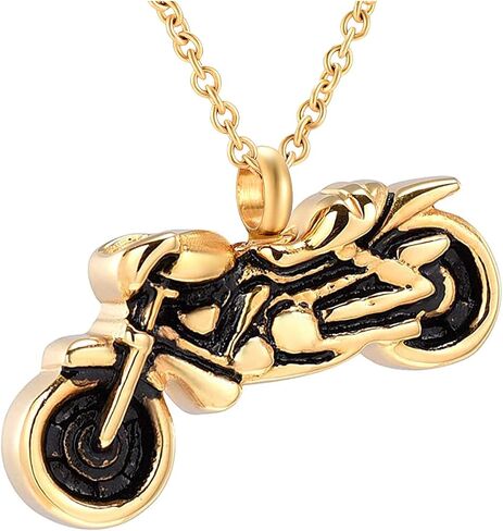 Motorcycle Urn Necklace for Ashes Stainless Steel Keepsake Penadant Locket Memorial Cremation Jewelry for Men Women in Saudi Arabia