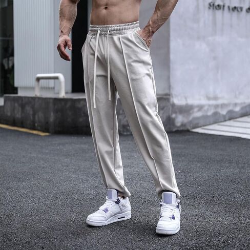 ANUFER Mens Joggers Sweatpants Open Hem Tracksuit Bottoms Causal Running Workout Trousers with Pockets in Saudi Arabia