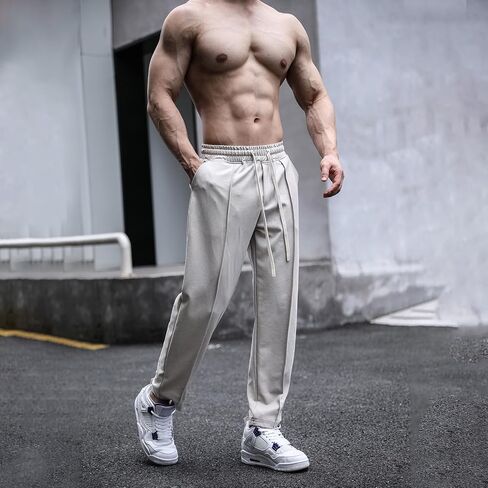 ANUFER Mens Joggers Sweatpants Open Hem Tracksuit Bottoms Causal Running Workout Trousers with Pockets in Saudi Arabia