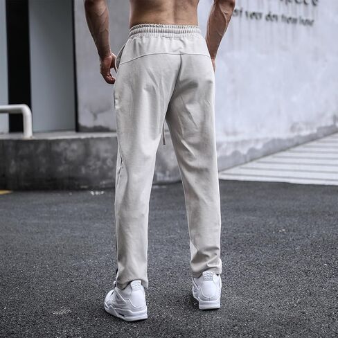 ANUFER Mens Joggers Sweatpants Open Hem Tracksuit Bottoms Causal Running Workout Trousers with Pockets in Saudi Arabia