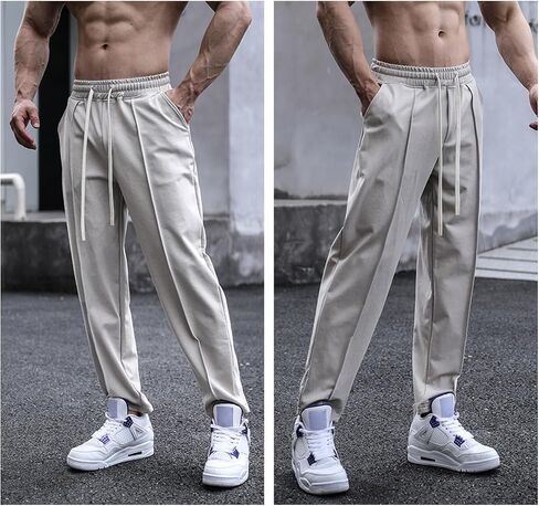 ANUFER Mens Joggers Sweatpants Open Hem Tracksuit Bottoms Causal Running Workout Trousers with Pockets in Saudi Arabia