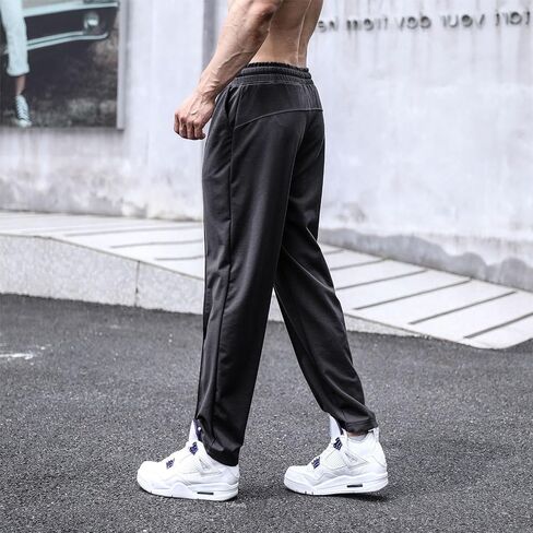 ANUFER Mens Joggers Sweatpants Open Hem Tracksuit Bottoms Causal Running Workout Trousers with Pockets in Saudi Arabia