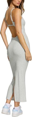 Balimtoy Womens 2025 Summer Open Back Out Dress Sexy Sexy Spaghetti Strap Sblesseless Slim Bodycon Midi Dresses in Kuwait