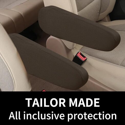 1 Pack 2 Pcs Car Front Seat Armrest Cover, Anti-Scratch Stretch Armrest Cover,Universal Fit Most Cars, Suvs, Trucks (Beige) in Kuwait