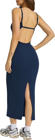 Balimtoy Womens 2025 Summer Open Back Out Dress Sexy Sexy Spaghetti Strap Sblesseless Slim Bodycon Midi Dresses in Kuwait