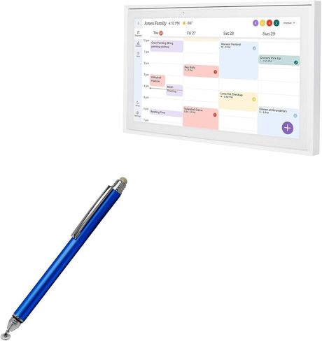 BoxWave Stylus Pen Compatible with Skylight Calendar (15 inch) - DualTip Capacitive Stylus, Fiber Tip Disc Tip Capacitive Stylus Pen - Metallic Silver in Saudi Arabia