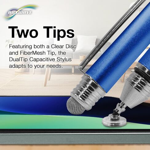 BoxWave Stylus Pen Compatible with Skylight Calendar (15 inch) - DualTip Capacitive Stylus, Fiber Tip Disc Tip Capacitive Stylus Pen - Metallic Silver in Saudi Arabia
