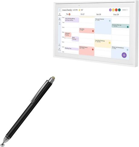 BoxWave Stylus Pen Compatible with Skylight Calendar (15 inch) - DualTip Capacitive Stylus, Fiber Tip Disc Tip Capacitive Stylus Pen - Metallic Silver in Saudi Arabia