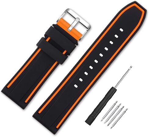 Silicone Watch Bands Divers Model Replacement Rubber Sport Watch Strap 20mm 22mm 24mm 26mm Waterproof Line Silver Buckle for Men and Women in Saudi Arabia