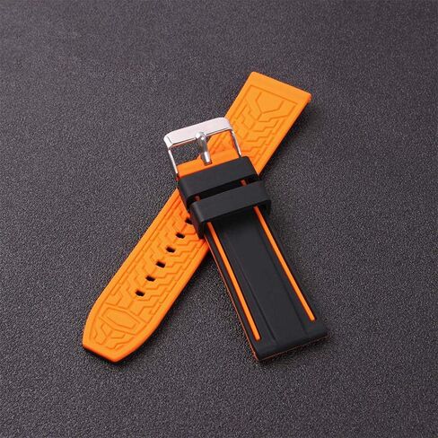 Silicone Watch Bands Divers Model Replacement Rubber Sport Watch Strap 20mm 22mm 24mm 26mm Waterproof Line Silver Buckle for Men and Women in Saudi Arabia