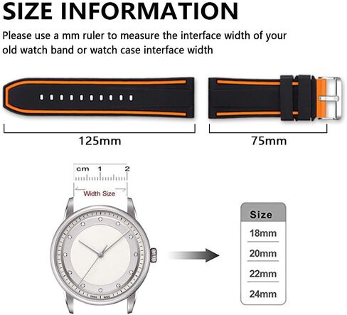 Silicone Watch Bands Divers Model Replacement Rubber Sport Watch Strap 20mm 22mm 24mm 26mm Waterproof Line Silver Buckle for Men and Women in Saudi Arabia