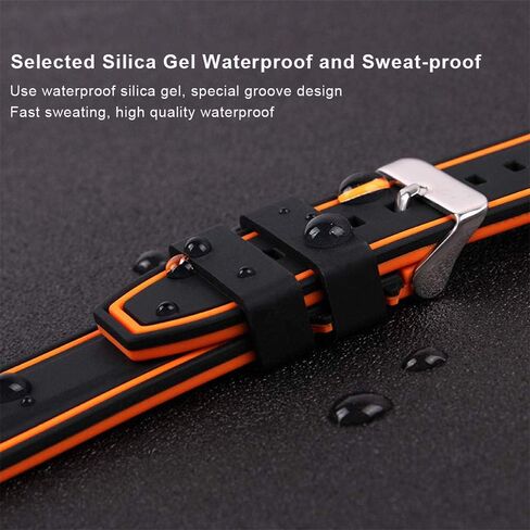 Silicone Watch Bands Divers Model Replacement Rubber Sport Watch Strap 20mm 22mm 24mm 26mm Waterproof Line Silver Buckle for Men and Women in Saudi Arabia