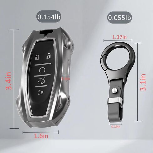 Key Fob Cover with Keychain Zinc Alloy Metal Key Fob Case Compatible with Equinox Malibu Camaro Tahoe Silverado Traverse Sonic Cruze Bolt Volt (Square Metal Buckle) in Saudi Arabia