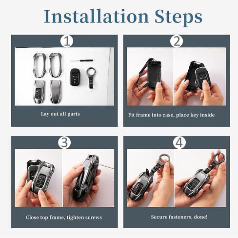 Key Fob Cover with Keychain Zinc Alloy Metal Key Fob Case Compatible with Equinox Malibu Camaro Tahoe Silverado Traverse Sonic Cruze Bolt Volt (Square Metal Buckle) in Saudi Arabia