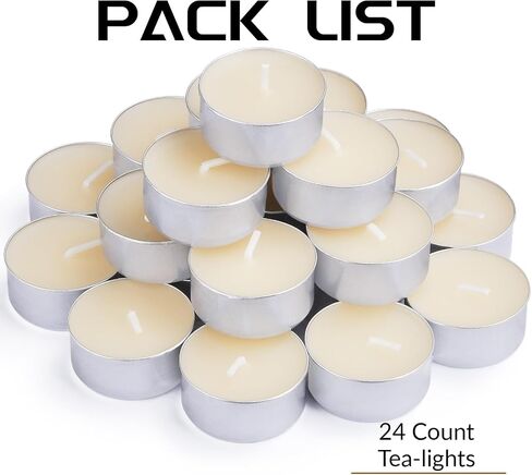 Natural Ivory White Beeswax Tealight Candles in Metal Aluminum Cup - Organic Small Candle Natural Scent Smokeless 4-5 Hours Burning - Pack of 12 in Saudi Arabia