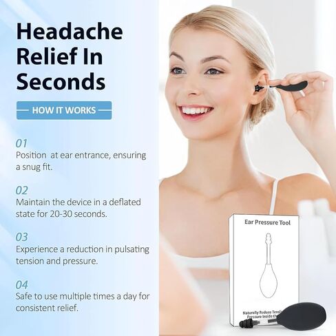 Ear Pressure Relief Device Tool, FSA/HSA Eligible, Migraine and Headache Relief Products, Airplane Ear Pressure Relief Gadget, Inner Ear Pressure Balance, Reduces Tension in Saudi Arabia