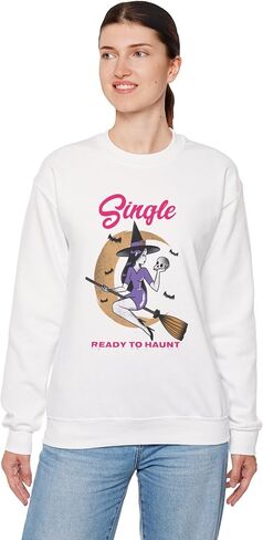 Single Ready to Haunt Witch Halloween Sweatshirt for Women/Ready to Mingle/Girl Witchy Vibe/Her Breakup Gift/Gift for Singles in Saudi Arabia
