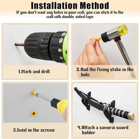 4 Sets Wooden Sword Hook Wall Mount Adjustable Samurai Sword Hanger Katana Wall Mount Sword Holder Sword Stand Decorative Katana Holder Martial Arts Weapon Display Stands Supplies with Nails in Kuwait