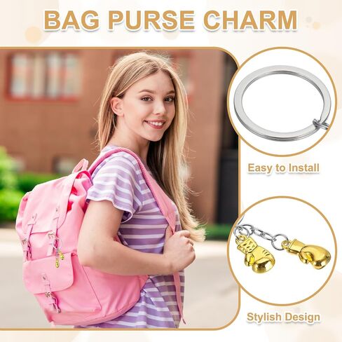 PATIKIL Boxing Keychain, Mini Cute Boxing Gloves Key Chain Sport Pendant Key Rings Bag Backpack Decor in Saudi Arabia