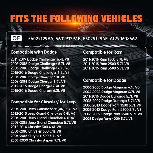 مجموعة من 8 حزمة ملف الإشعال متوافقة مع V8 5.7L 6.1L DODGE RAM 1500 2500 3500 Charger Challenger Durango Magnum ، Chrysler 300 ، Jeep Grand Cherokee Commander يحل محل 56029129AA in Saudi Arabia