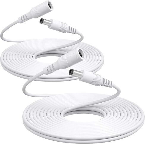 Power Extension Cable, 2 Pack 33ft (10M) 2.1mm x 5.5mm, Compatible with Universal 12V DC Adapter Cord or Wall Charger for Security Camera IP Camera/DVR/NVR System (2Pack, White) in Saudi Arabia