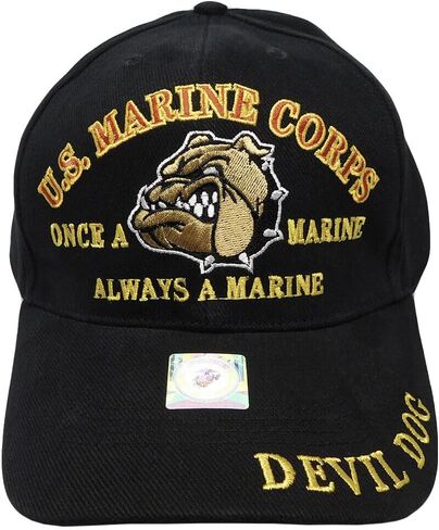 Trade Winds U.S. Marines Corps Hat Devil Dog Commander Cap Hat Bulldog Embroidered Licensed Multi, 7 3/4 in Saudi Arabia