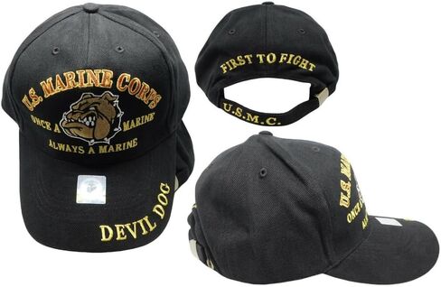 Trade Winds U.S. Marines Corps Hat Devil Dog Commander Cap Hat Bulldog Embroidered Licensed Multi, 7 3/4 in Saudi Arabia