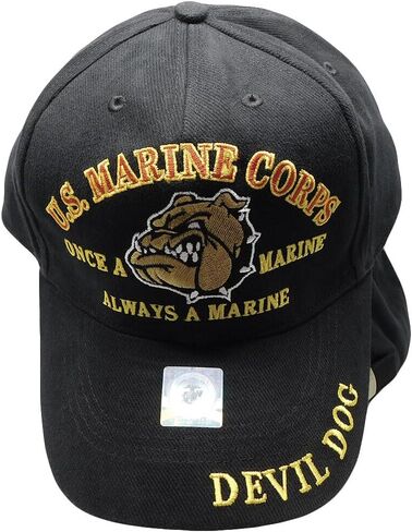 Trade Winds U.S. Marines Corps Hat Devil Dog Commander Cap Hat Bulldog Embroidered Licensed Multi, 7 3/4 in Saudi Arabia