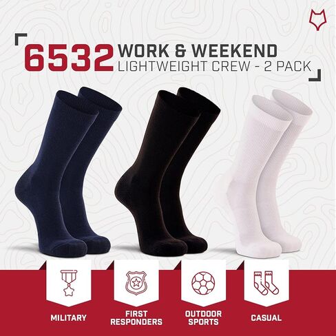 Fox River Work and Weekend Crew Socks Socks Moisture Wicking للرجال والنساء Ultraspun من أجل المتانة الدائمة (2 عبوة) in Kuwait