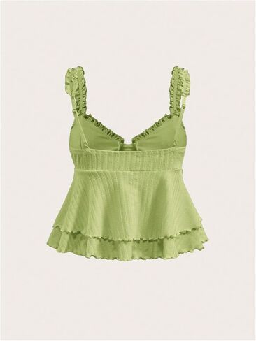 Milumia Women Tie Pront Peplum Top Top Cute Summer Summer Out Flare Hem Shuffle Cami Tops in Saudi Arabia