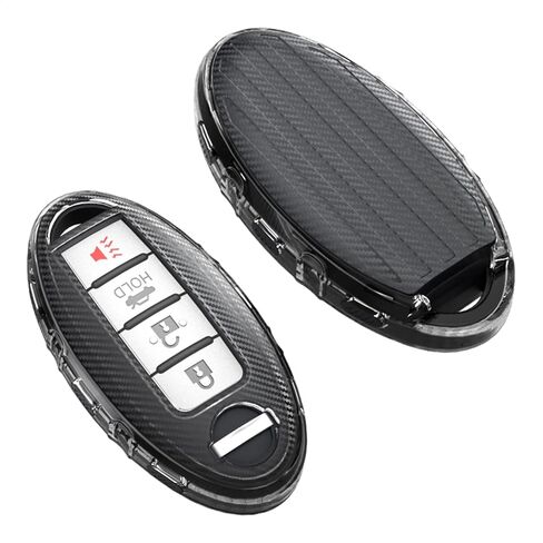 TANGSEN Key Fob Case TPU Cover Compatible with Infiniti EX FX G JX M Q QX Nissan Altima Armada Cube GT-R Murano Versa Transparent Carbon Fiber Texture 2 3 4 5 6 Button Protective Key Shell in Saudi Arabia