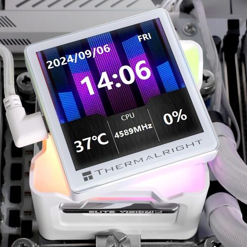 Thermalright Elite Vision 360 Argb Black Cpu Water Cooler مع مروحة TL-K12 PWM ، سرعات 2150 دورة في الدقيقة ، شاشة IPS LCD بدقة 320*320 ، مبرد CPU السائل ، لـ AM5/Intel 1851/1700،2.73inch شاشة العرض الشاشة in Saudi Arabia