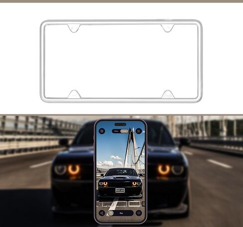 3D Die-Cast Zinc Alloy Black Chrome Metal License Plate Frame for standart Cars, Trucks, Buses, Vans and SUVs Universal fit USA Canada Mexico Men Women Back Front Auto Tag Holder(Flames) in Saudi Arabia