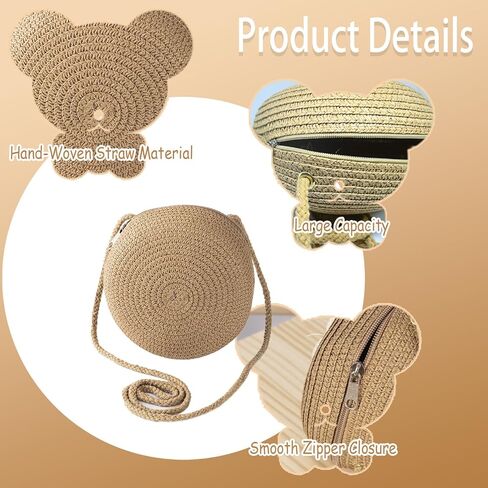 Straw Crossbody Bags for Women, Small Crossbody Purse Handmade Women's Shoulder Handbags for Travel in Kuwait