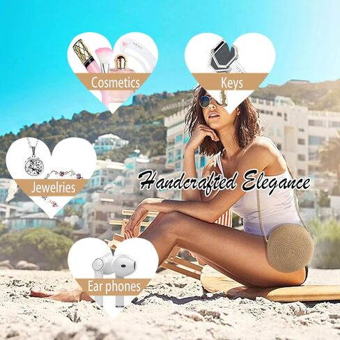 Straw Crossbody Bags for Women, Small Crossbody Purse Handmade Women's Shoulder Handbags for Travel in Kuwait