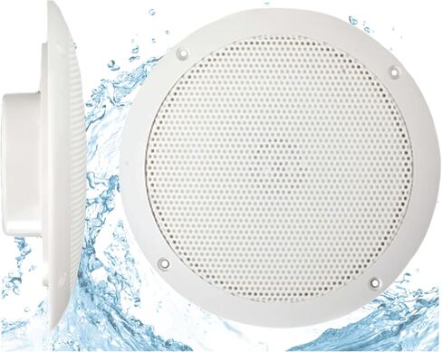 PQN Audio Eco60-4BK 6 inch Waterproof Marine Speaker for RV, Camper, Cabinet and Golf Carts. Chemical and UV Resistant. Wall and Floor Mount Outdoor Speakers in Saudi Arabia