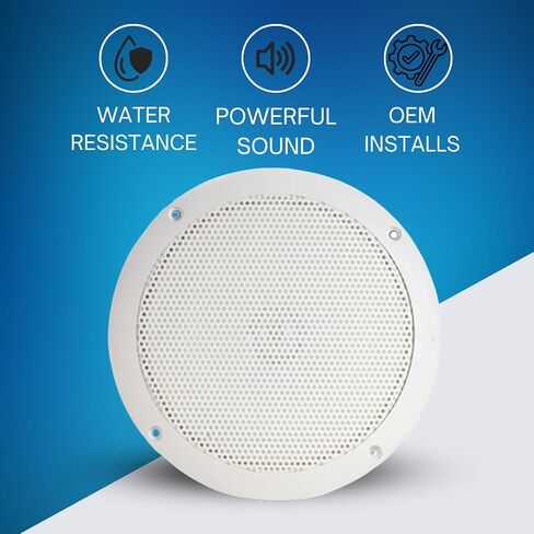 PQN Audio Eco60-4BK 6 inch Waterproof Marine Speaker for RV, Camper, Cabinet and Golf Carts. Chemical and UV Resistant. Wall and Floor Mount Outdoor Speakers in Saudi Arabia