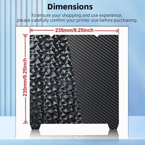 Double Sided Textured PEI Sheet 235x235mm, Flexible PEI Spring Steel (No Magnetic Build Plate) for Creality K1C/K1/SE/Ender 5 S1/Ender 3/Ender 3 Pro/Ender 3 V2/Ender 3 S1 Pro/Ender 3 Neo in Kuwait