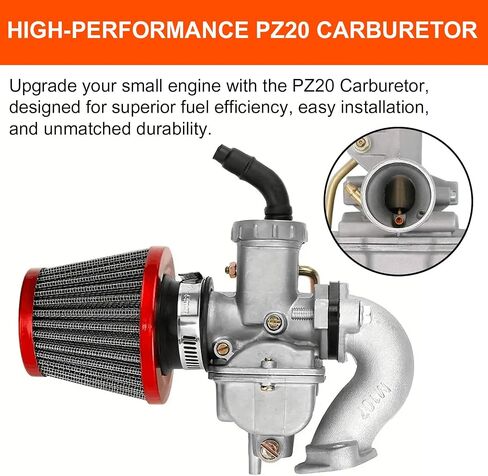 PZ20 Carburetor Kit with Thumb Throttle, Air Filter, Fuel Line & Gaskets for 50cc 70cc 90cc 110cc 125cc ATV Quad 4 Wheeler TaoTao Coolster Kazuma Baja SunL Roketa Lifan Chinese 4-Stroke Engine Parts in Saudi Arabia