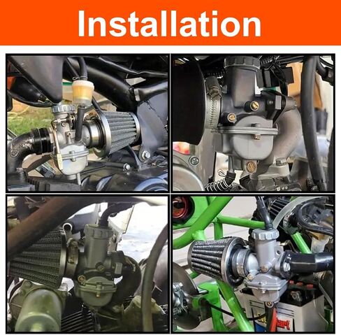 PZ20 Carburetor Kit with Thumb Throttle, Air Filter, Fuel Line & Gaskets for 50cc 70cc 90cc 110cc 125cc ATV Quad 4 Wheeler TaoTao Coolster Kazuma Baja SunL Roketa Lifan Chinese 4-Stroke Engine Parts in Saudi Arabia