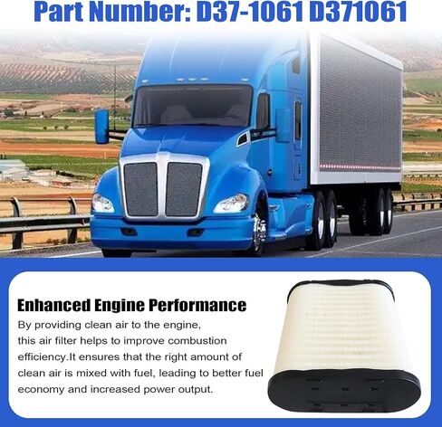 XQSMWF D37-1061 مرشح الهواء المحرك متوافق مع Kenworth T680 2023 ، مناسب لـ Peterbilt 579 2023 ، D371061 D37-1061 in Saudi Arabia