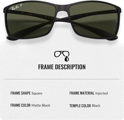 Ray-Ban RB4179 Liteforce Square Square Geasshes مع حزمة مجموعة النظارات الرسمية in Saudi Arabia
