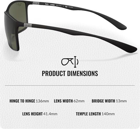 Ray-Ban RB4179 Liteforce Square Square Geasshes مع حزمة مجموعة النظارات الرسمية in Saudi Arabia