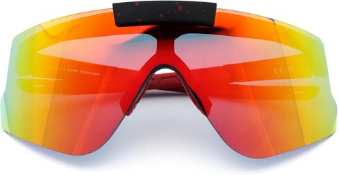 Polarized Mens Flip Up Rimless Oversized Shield Plastic Sport Sunglasses in Saudi Arabia