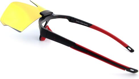 Polarized Mens Flip Up Rimless Oversized Shield Plastic Sport Sunglasses in Saudi Arabia