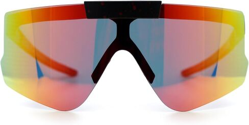 Polarized Mens Flip Up Rimless Oversized Shield Plastic Sport Sunglasses in Saudi Arabia