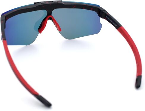 Polarized Mens Flip Up Rimless Oversized Shield Plastic Sport Sunglasses in Saudi Arabia