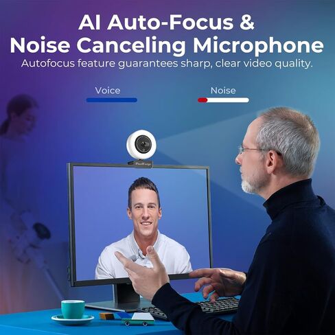 2K Webcam for PC with Microphone & Light & Privacy Cover, Web Camera for Desktop Computer/Laptop/Monitor/Mac, USB Streaming Camera for Zoom/Skype/Teams/Video Calling/Studying and Conference in Saudi Arabia