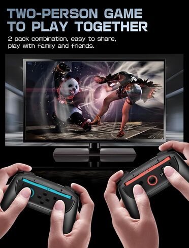 Mumba Hand Grips Compatible with Nintendo Switch 2 JoyCon [2 Pack] Wear Resistant Game Switch Controller Handle Case Kit for Switch 2 Joy Cons 2025, Black in Saudi Arabia